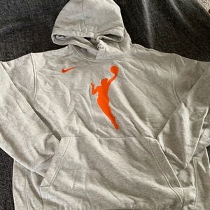Nike Gray Hoodie with Orange Logo
